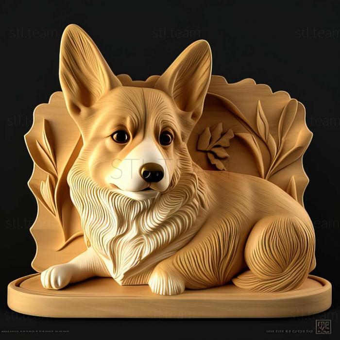 3D model Welsh Corgi dog (STL)